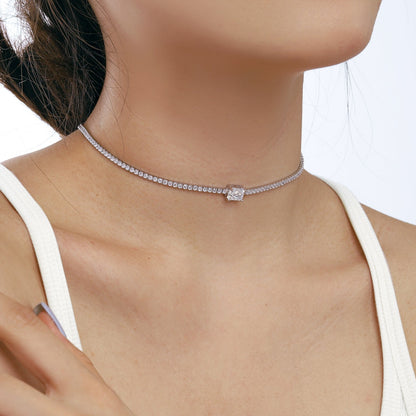 Angela Jewelry]2.0 carat Ornate Emerald Cut Necklace