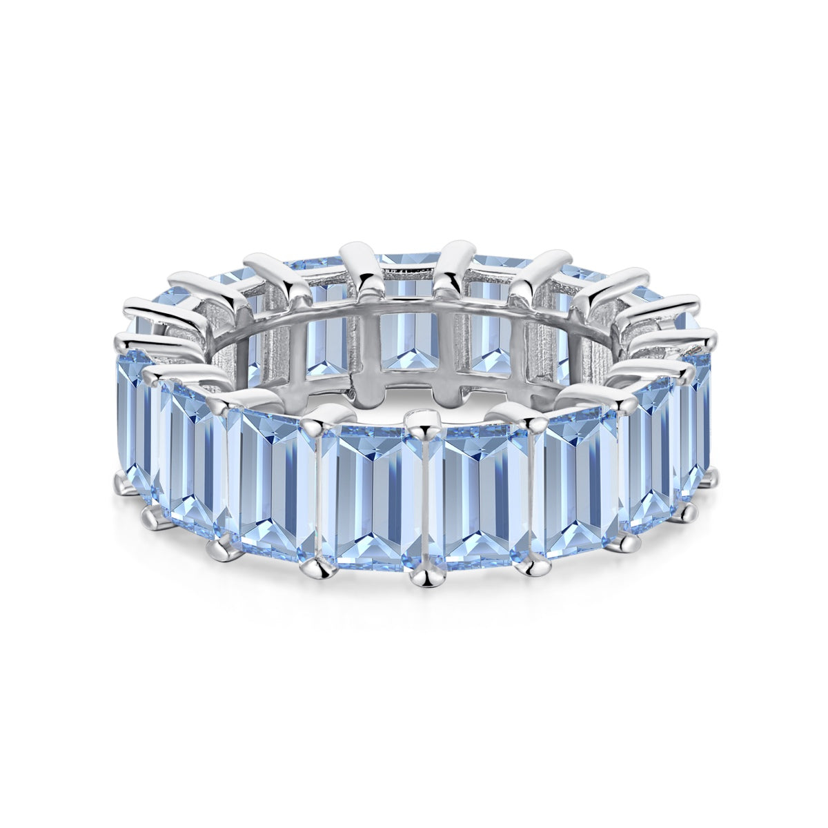 Angela Jewelry]0.75 Carat Elegant Emerald Cut Tennis Ring