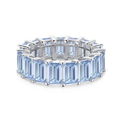 Angela Jewelry]0.75 Carat Elegant Emerald Cut Tennis Ring
