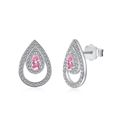 Angela Jewelry]Sparkling Delicate Water Drop Shape Daily Earrings