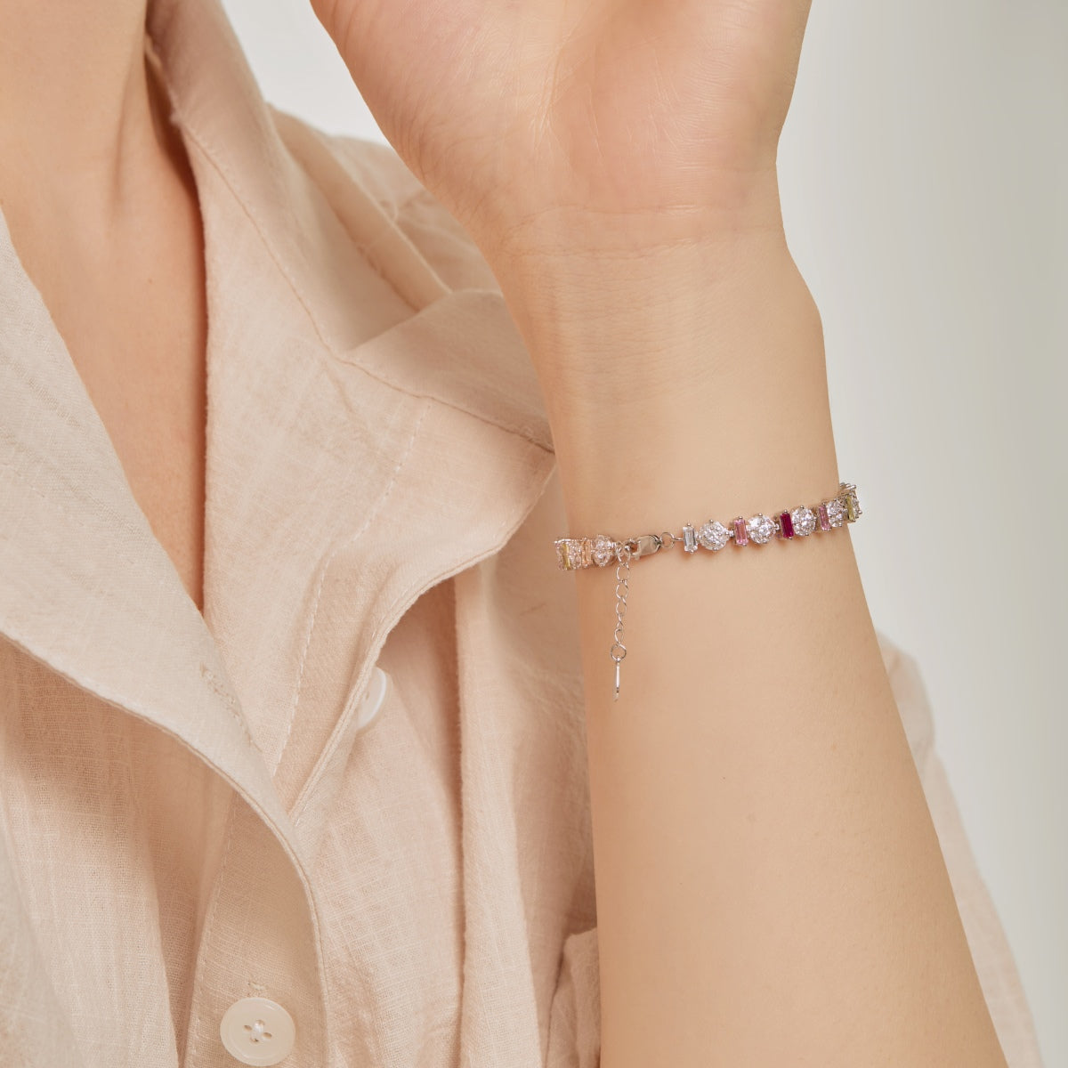 Angela Jewelry]Radiant Colorful Round Shape Daily Bracelet