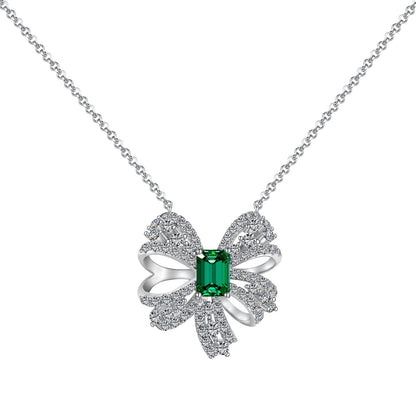 Angela Jewelry]Luxurious Flower Shape Emerald Cut Necklace