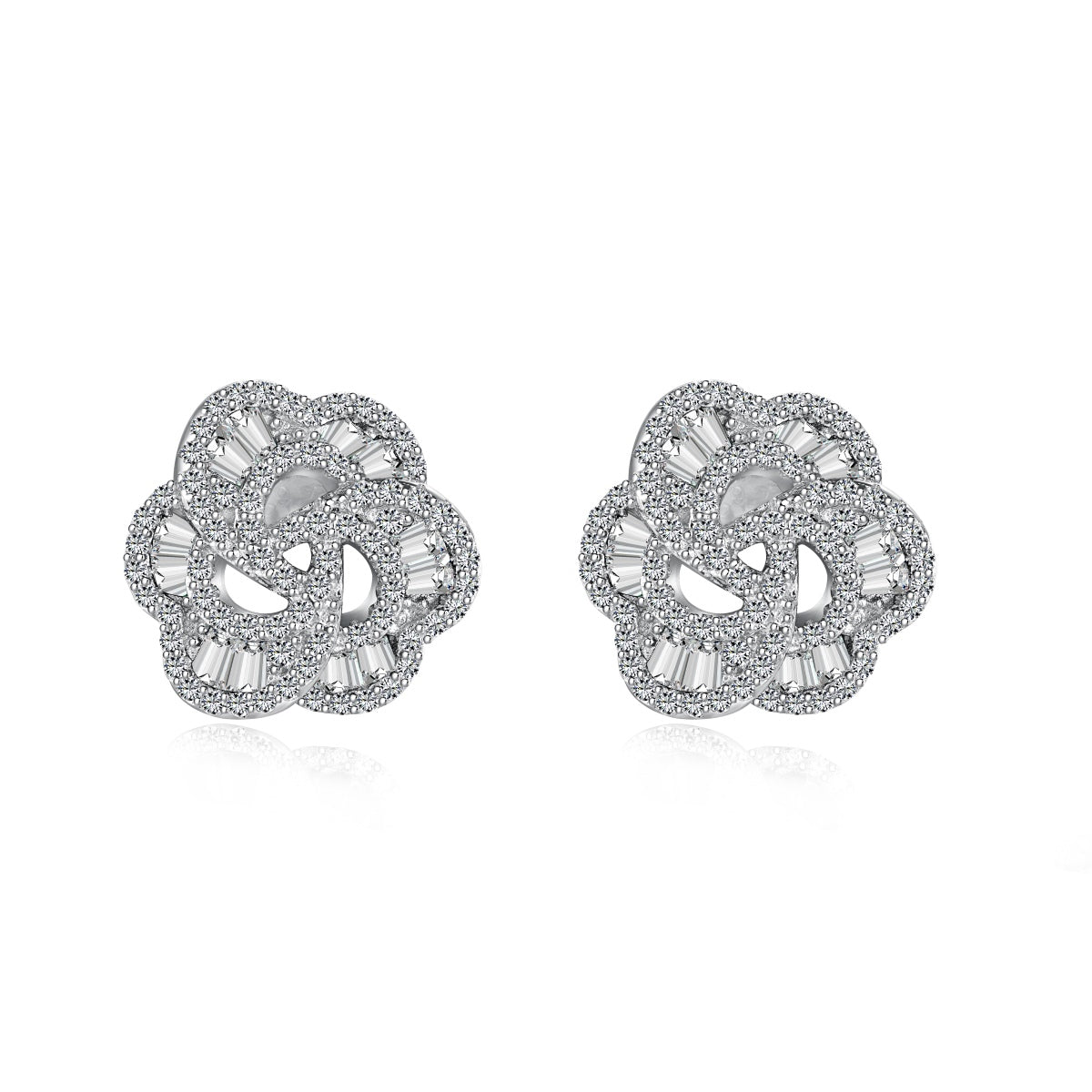 Angela Jewelry]Exquisite Flower Shape Daily Earrings