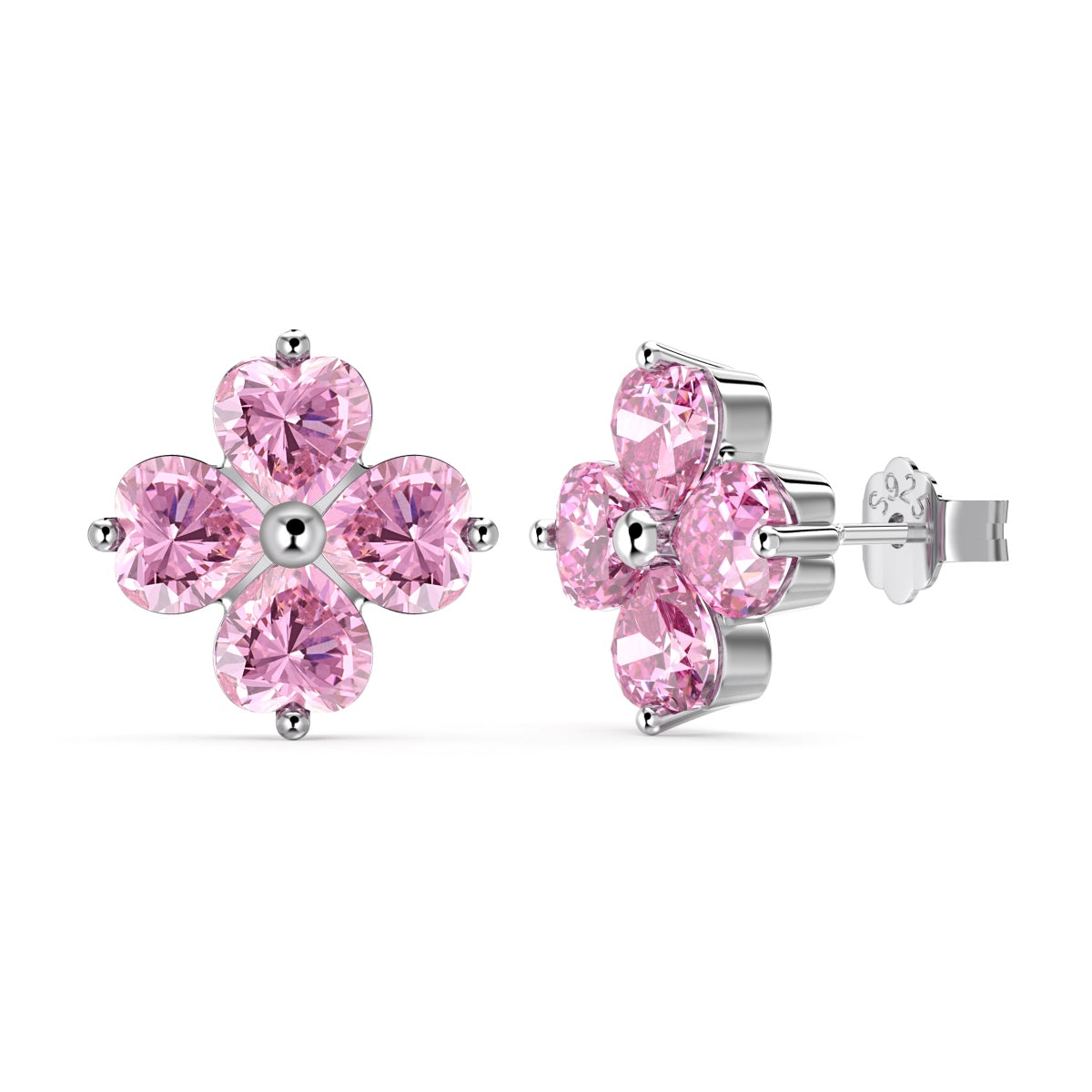 Angela Jewelry]Four-Leaf Clover Ball Earrings