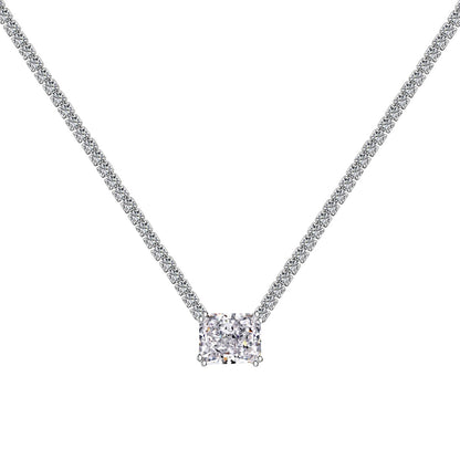 Angela Jewelry]4.0 Carat Elegant Radiant Cut Necklace