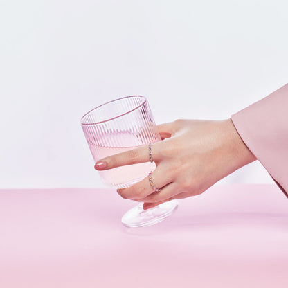 Angela Jewelry]Sparkling Colorful Round Cut Tennis Ring