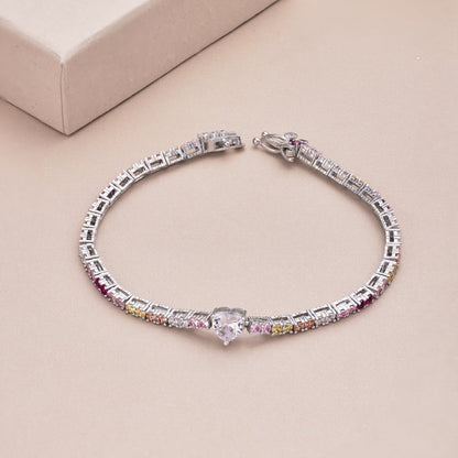 Angela Jewelry]Delicate Romantic Heart Shape Lover Bracelet