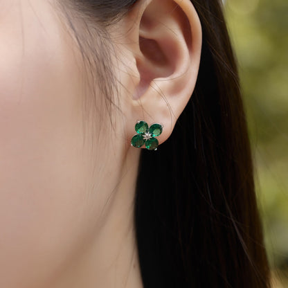Angela Jewelry]Four-Leaf Clover Eight-Pointed Star Earrings