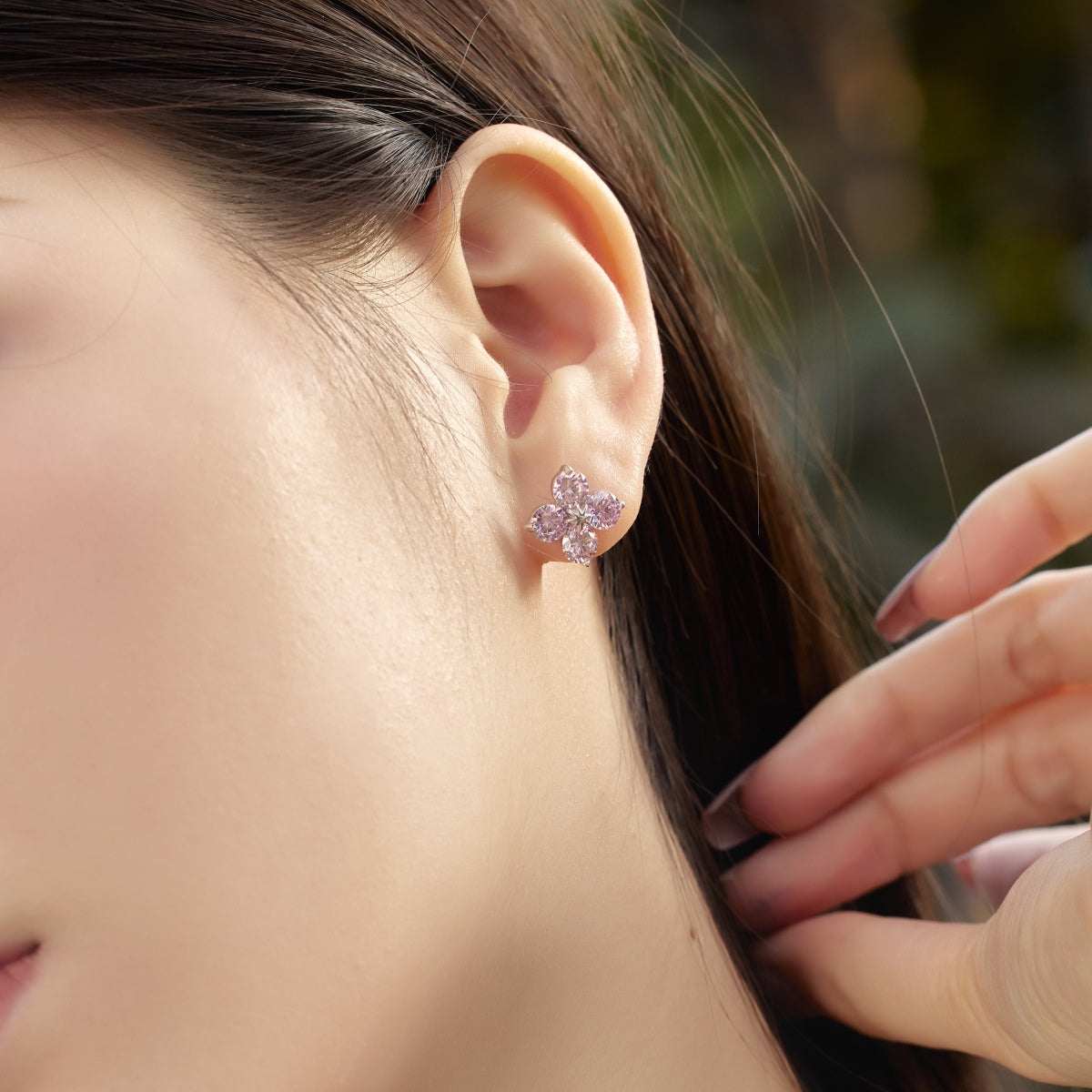 Angela Jewelry]Four-Leaf Clover Eight-Pointed Star Earrings