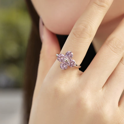 Angela Jewelry]Four-Leaf Clover Eight-Pointed Star Ring