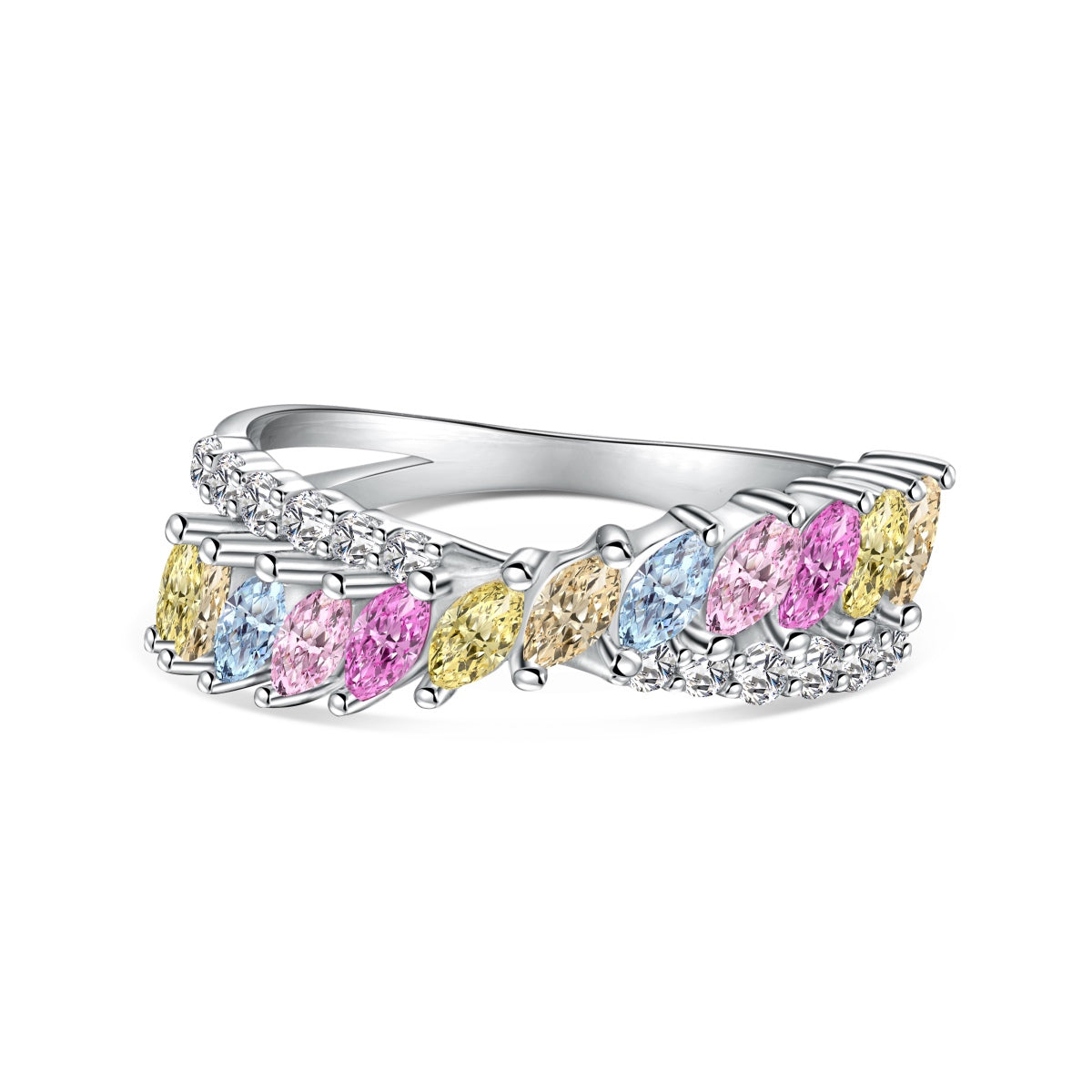Angela Jewelry]Unique Colorful Marquise Cut Daily Ring