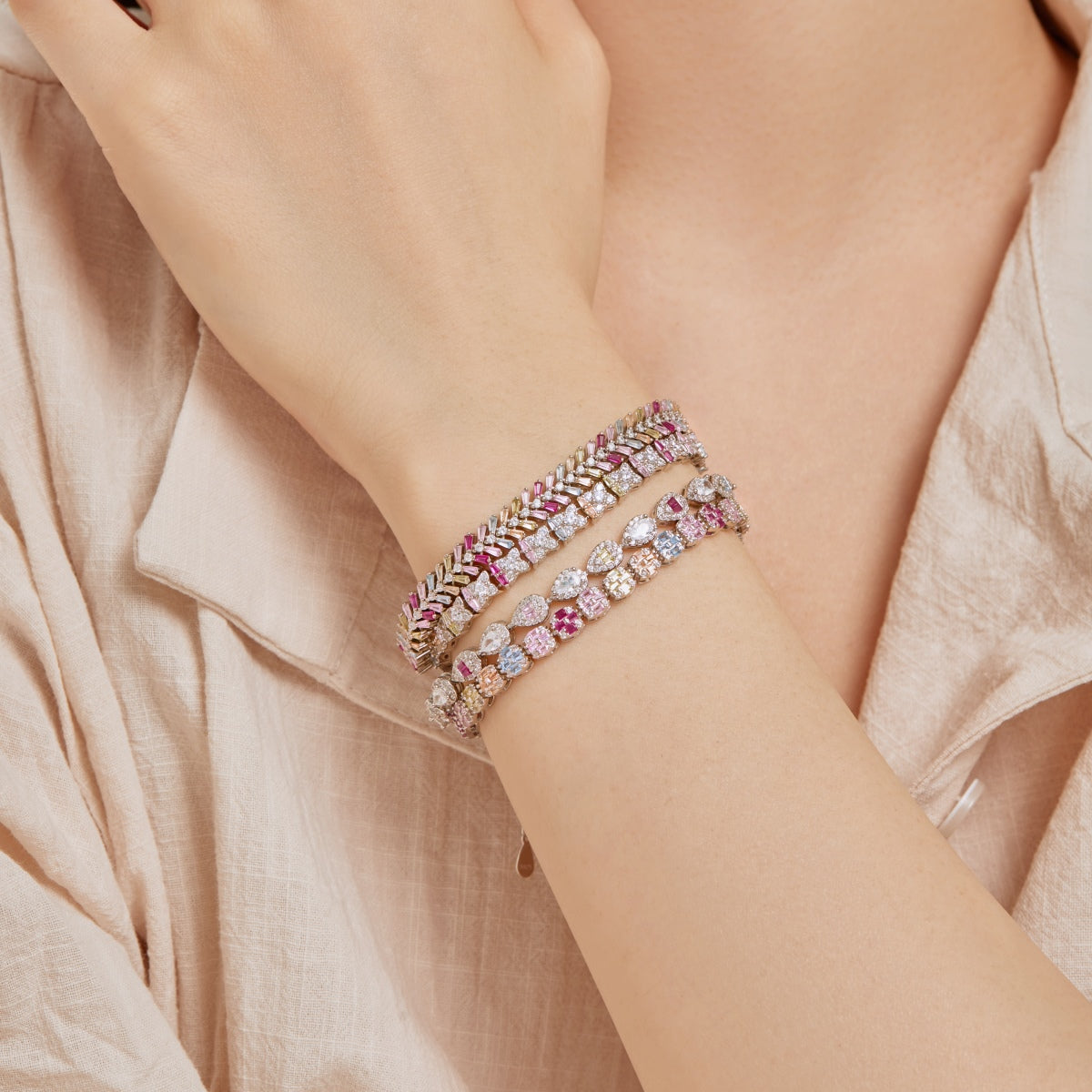 Angela Jewelry]Dainty Radiant Emerald Cut Daily Bracelet