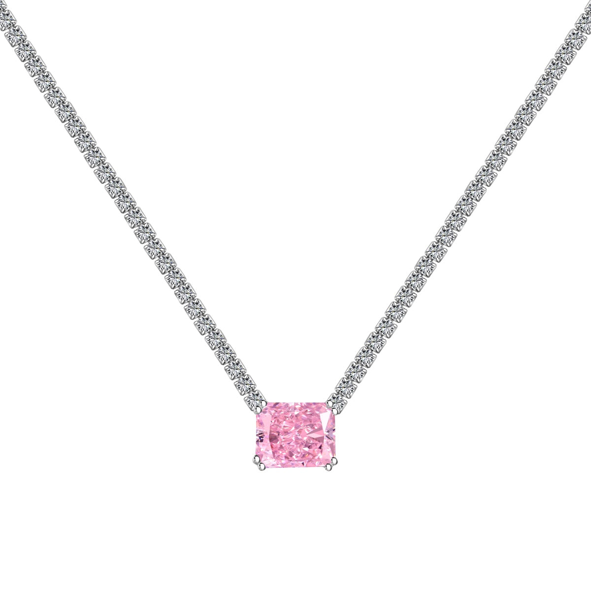 Angela Jewelry]4.0 Carat Elegant Radiant Cut Necklace