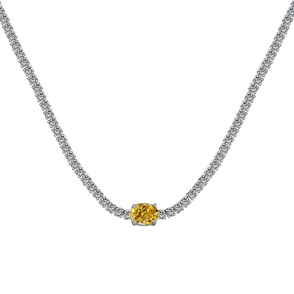 Angela Jewelry]1.0 Carat Shining Oval Cut Necklace