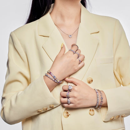 Angela Jewelry]Splashy Ornate Emerald Cut Cocktail Ring