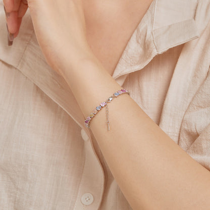 Angela Jewelry]Ornate Colorful Flower Shape Party Bracelet