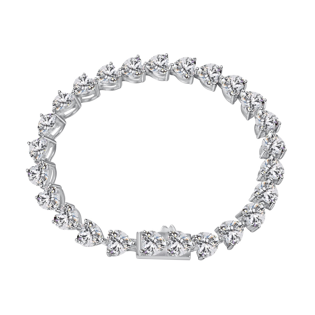 Angela Jewelry]0.75 Carat Elegant Romantic Heart Shape Lover Bracelet