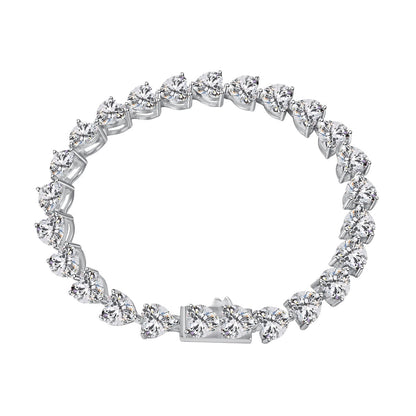 Angela Jewelry]0.75 Carat Elegant Romantic Heart Shape Lover Bracelet