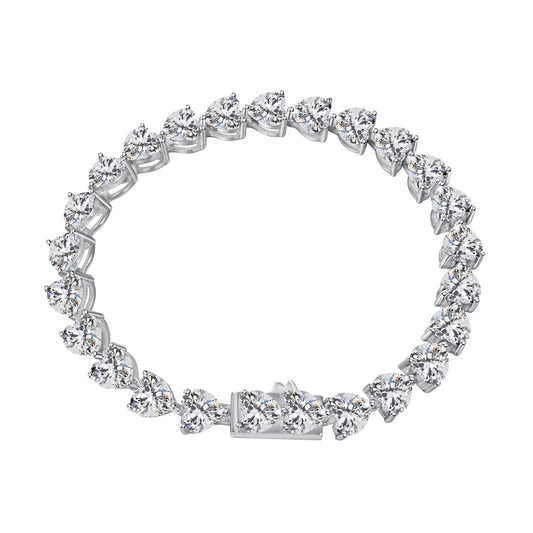 Angela Jewelry]0.75 Carat Elegant Romantic Heart Shape Lover Bracelet