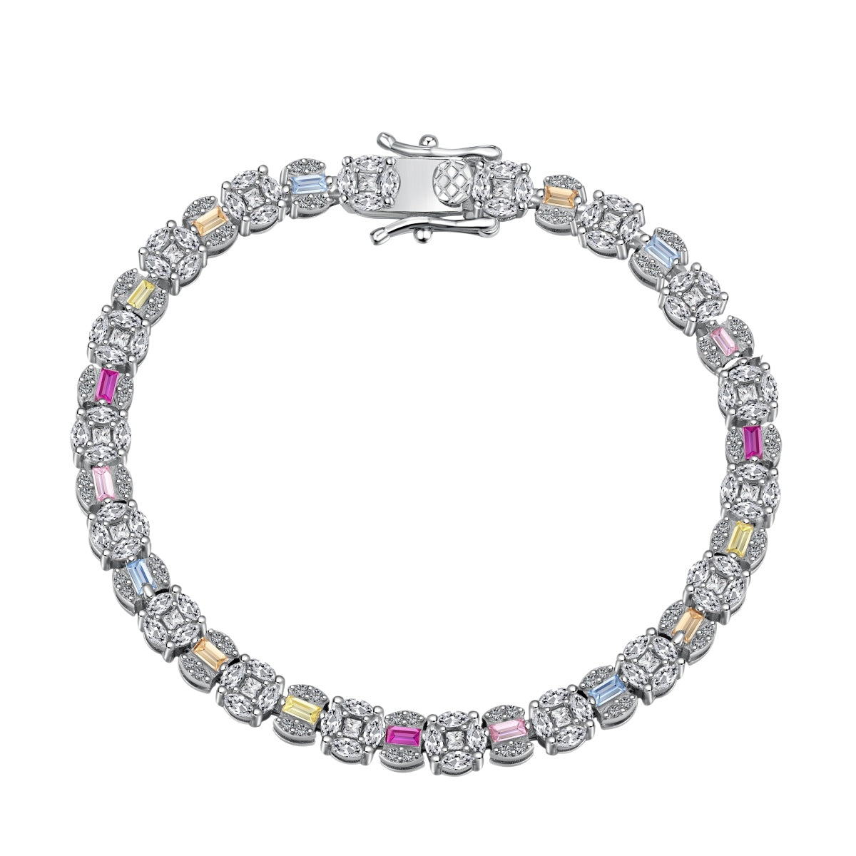 Angela Jewelry]Dazzling Radiant Multi Cut Daily Bracelet