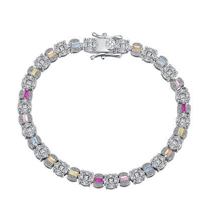 Angela Jewelry]Dazzling Radiant Multi Cut Daily Bracelet