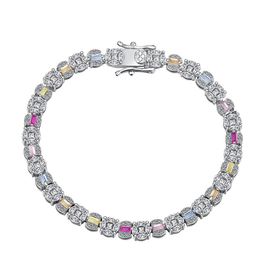 Angela Jewelry]Dazzling Radiant Multi Cut Daily Bracelet