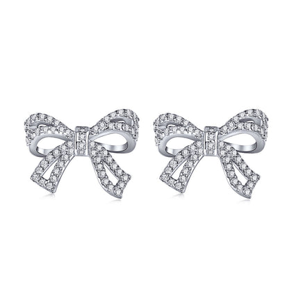 Angela Jewelry]Dainty Bow Shape Earrings