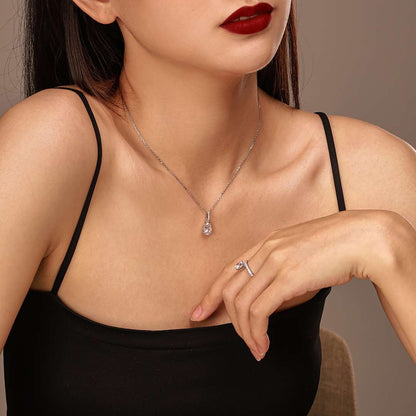 Angela Jewelry]Delicate Water Drop Shape Fashion Necklace
