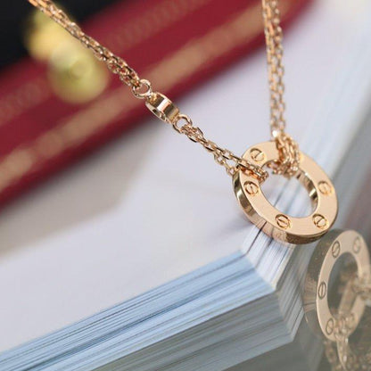 [Angela Jewellery]LOVE NECKLACE ADJUSTABLE ROSE GOLD 2 DIAMOND