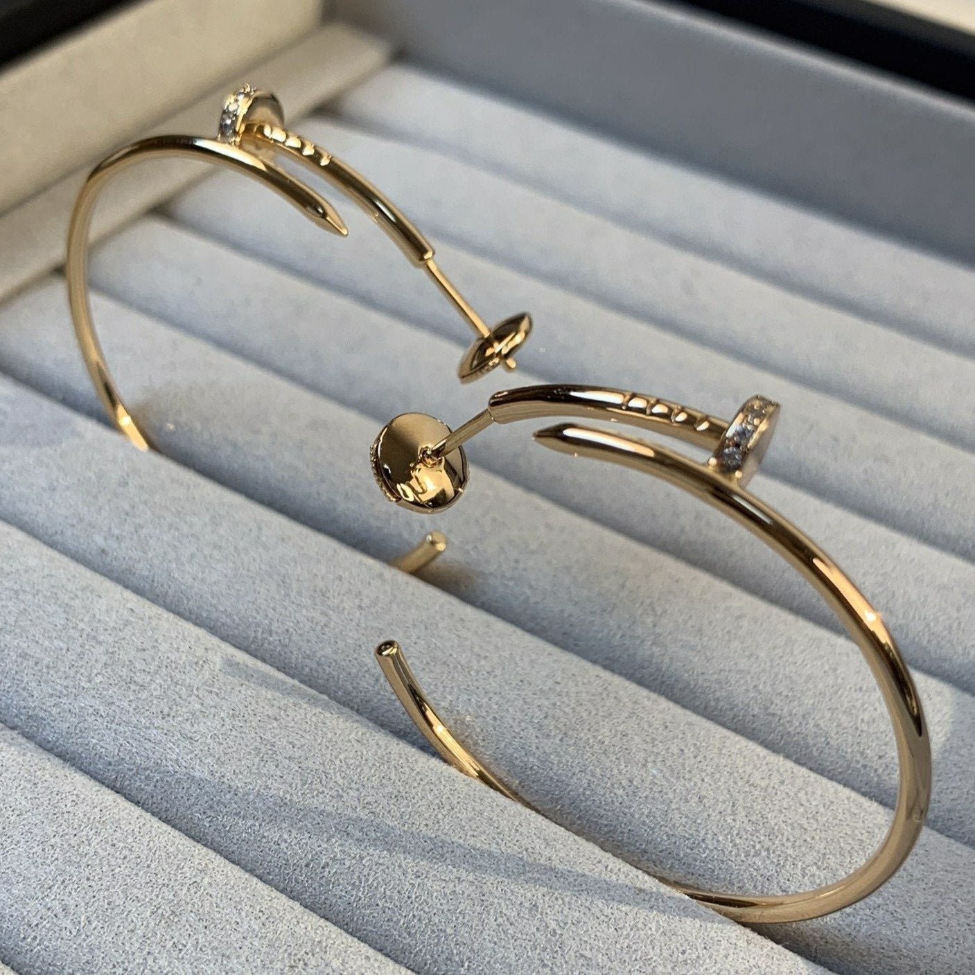 [Angela Jewellery]JUSTE EARRINGS GOLD DIAMONDS 1.8MM