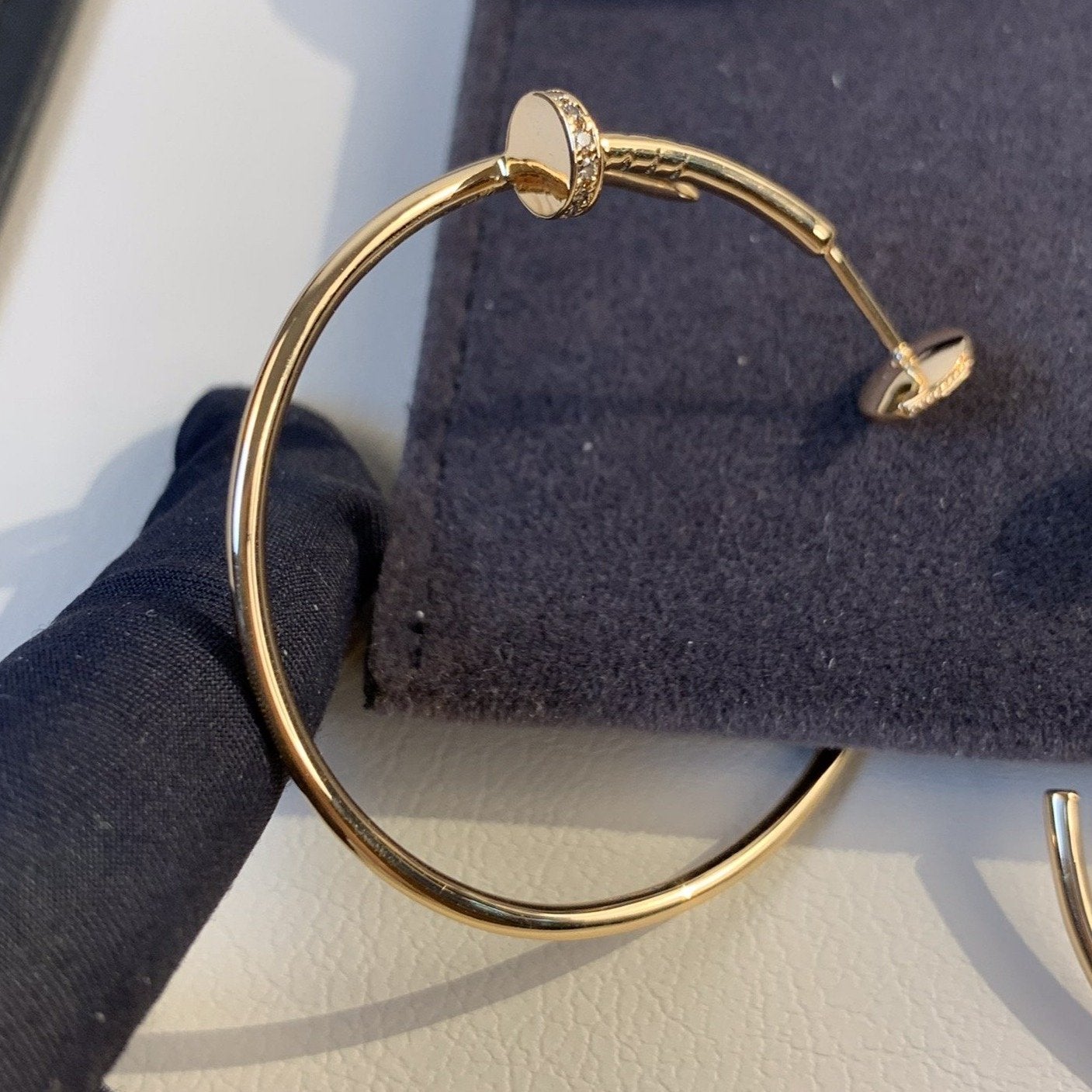 [Angela Jewellery]JUSTE EARRINGS GOLD DIAMONDS 1.8MM