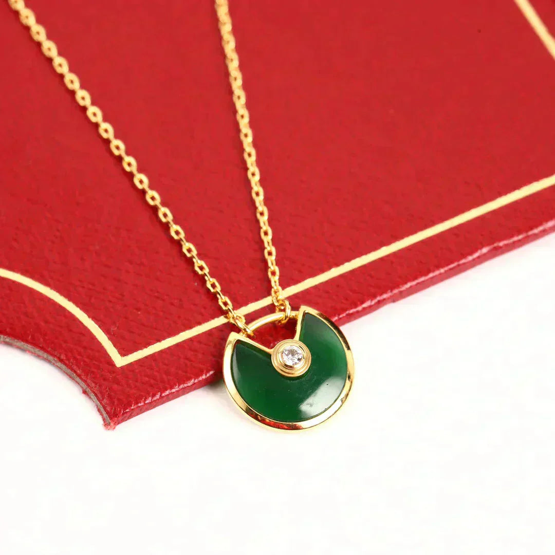 [Angela Jewellery]AMULETTE GOLD MALACHITE NECKLACE
