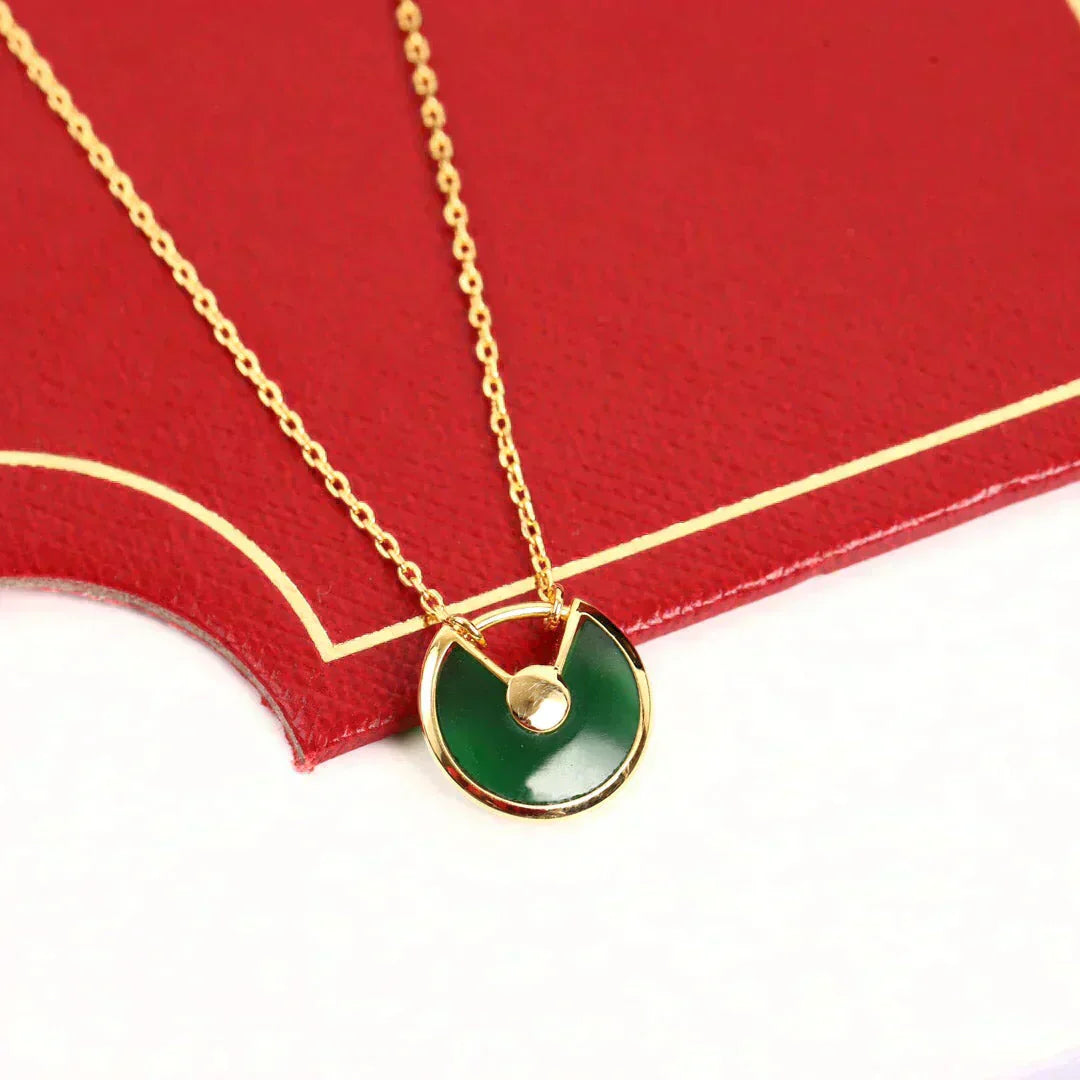 [Angela Jewellery]AMULETTE GOLD MALACHITE NECKLACE