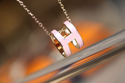 [Angela Jewellery]POP H PEDANT PINK GOLD
