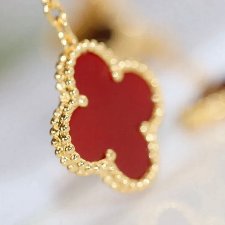 [Angela Jewellery]CLOVER  2 MOTIF  TIGER EYE CARNELIAN EARRINGS