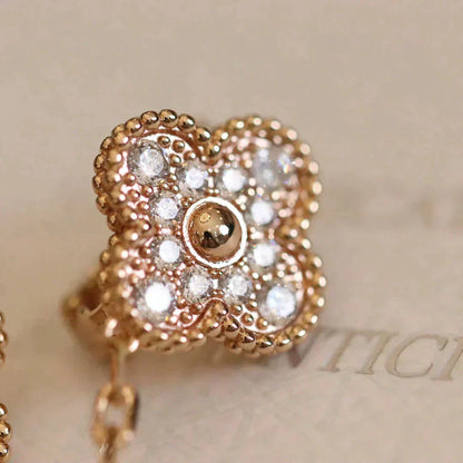 [Angela Jewellery]CLOVER MEDIUM 1 MOTIFS FUll DIAMOND EARRINGS