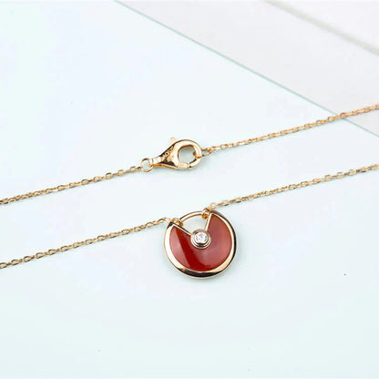 [Angela Jewellery]AMULETTE GOLD CARNELIAN ONYX NECKLACE