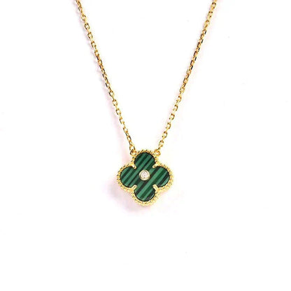 [Angela Jewellery]CLOVER 15MM DIAMOND TURQUOISE NECKLACE
