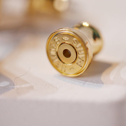 [Angela Jewellery]MINI POP H GOLD EARRINGS GREY