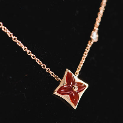 [Angela Jewellery]STAR NECKLACE PINK GOLD 1 DIAMOND