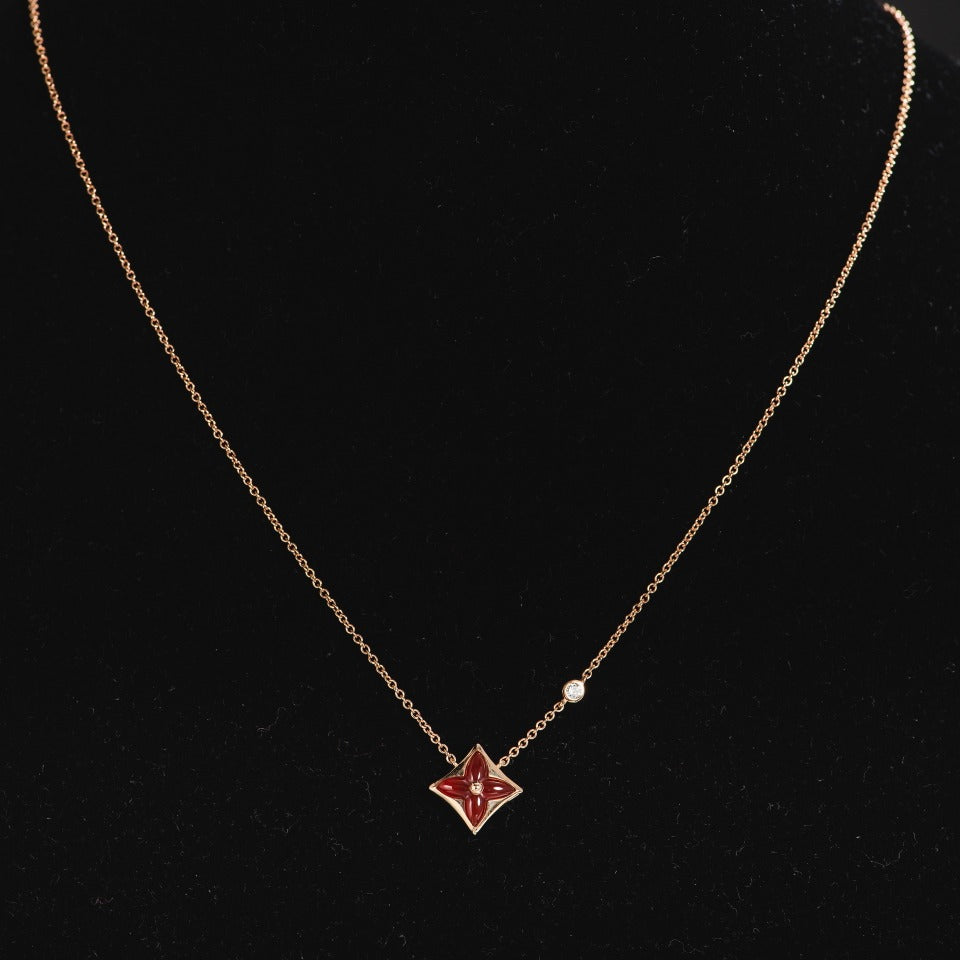 [Angela Jewellery]STAR NECKLACE PINK GOLD 1 DIAMOND