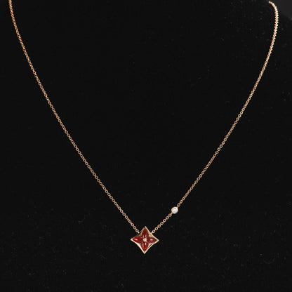 [Angela Jewellery]STAR NECKLACE PINK GOLD 1 DIAMOND