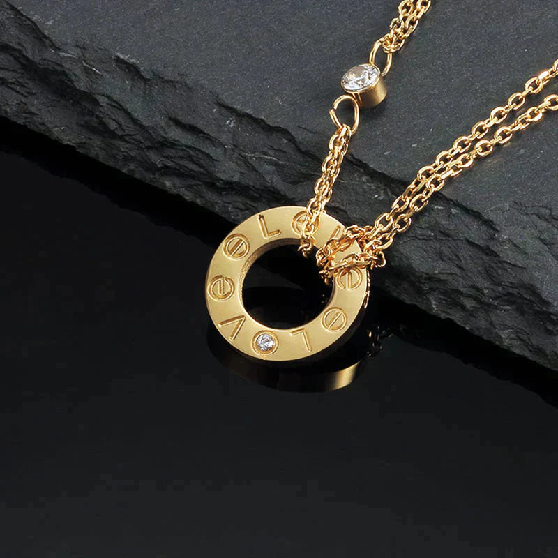 [Angela Jewellery]LOVE NECKLACE 16MM 2 DIAMONDS