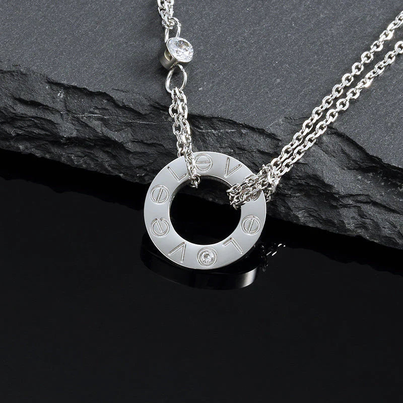 [Angela Jewellery]LOVE NECKLACE 16MM 2 DIAMONDS