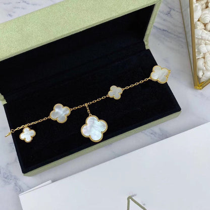 [Angela Jewellery]MAGIC CLOVER MOP GOLD BRACELET 5 MOTIFS