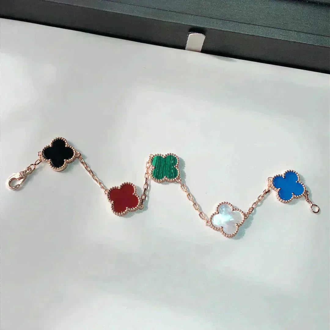 [Angela Jewellery]CLOVER 5 MOTIFS MULTICOLOR  BRACELET