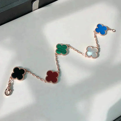 [Angela Jewellery]CLOVER 5 MOTIFS MULTICOLOR  BRACELET