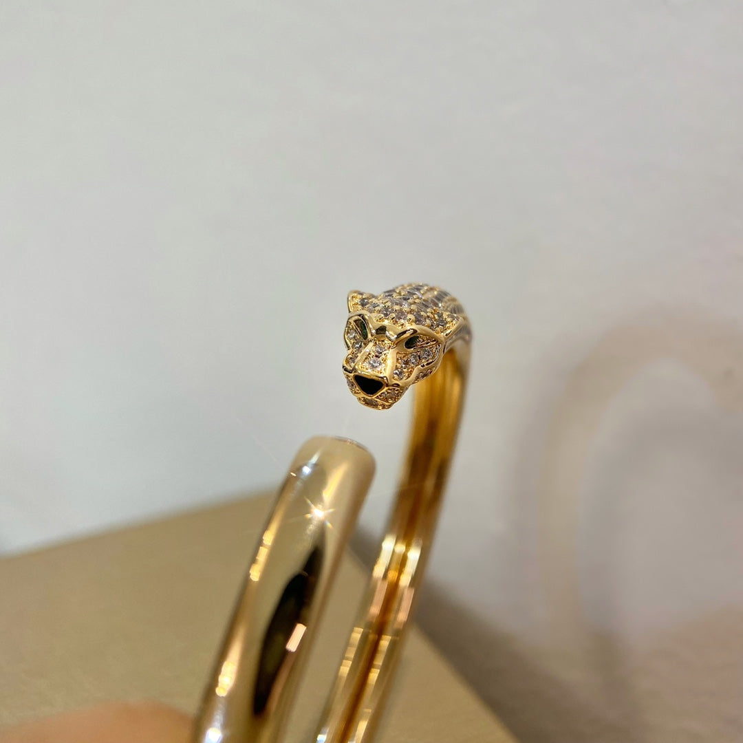 [Angela Jewellery]PANTHERE GOLD DIAMOND OPEN BRACELET