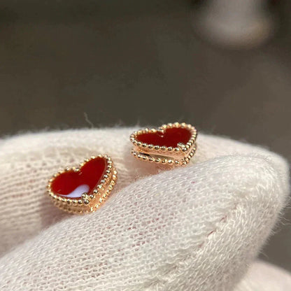 [Angela Jewellery]HEART CARNELIAN STUD EARRINGS