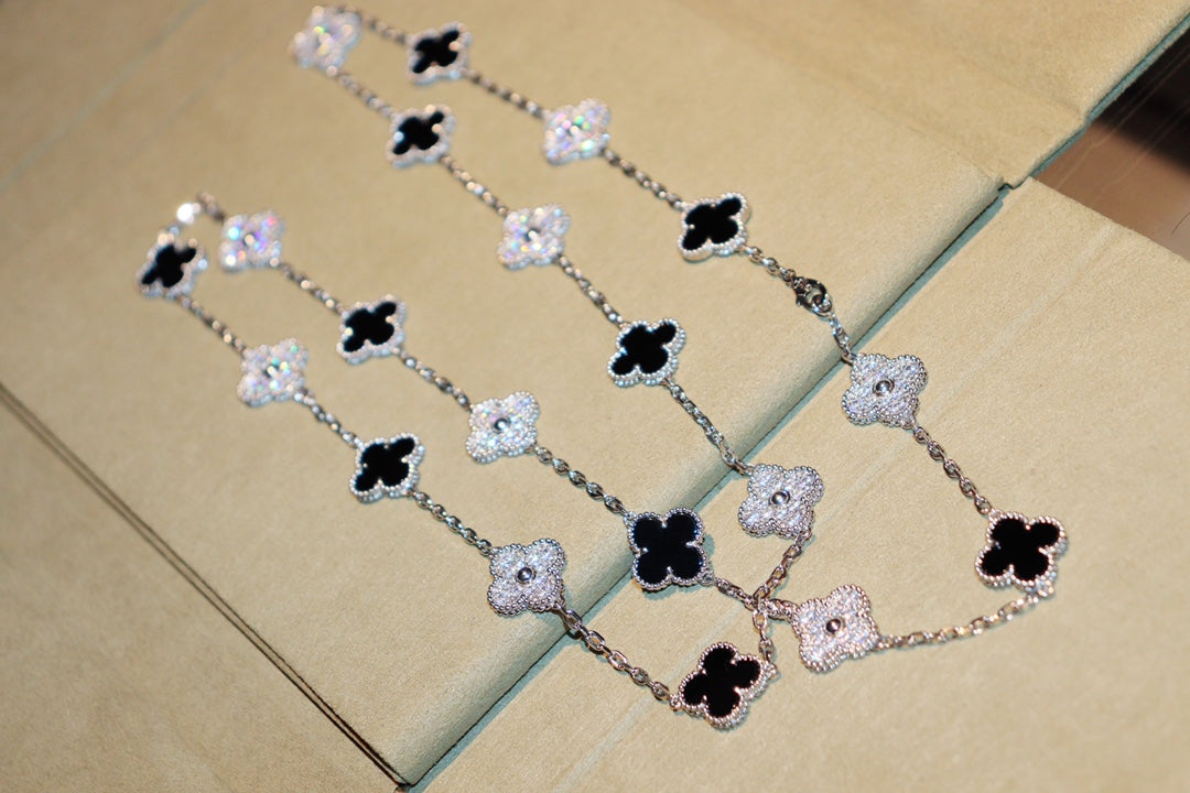 [Angela Jewellery]CLOVER 20 MOTIFS ONYX DIAMOND SILVER